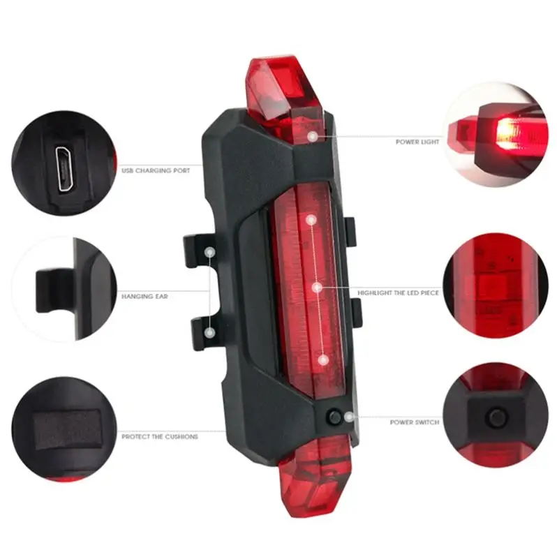 Istaride USB Warning Lights Scooter Warning Colored Lights Bicycle Light