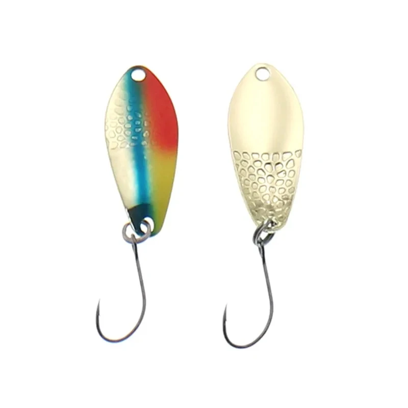 Fishing Lure 2.5g 30mm Mini Metal Spoon Area Trout Colorful Brass Copper Bait Freshwater Stream Tackle for Chub Perch Salmon