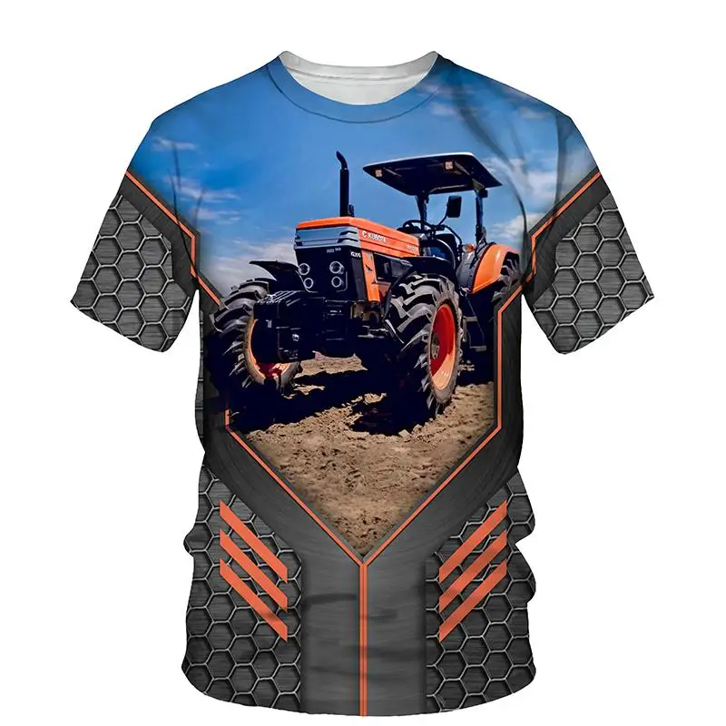 Sublimation Kids T Shirt Cartoon Truck Tractor Luxury Designer Boys Girls Short Sleeve Tops Popular Wholesale Comfort Child Tee