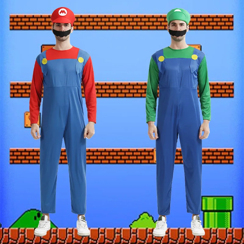 anime Mario Halloween Cos Costume Plumbers Performance Super Mary Cartoon Anime Play Costume