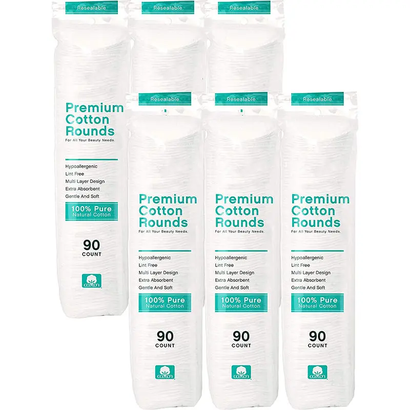 Free Sample Face Cleaning Disposable Thin Facial Organic Cosmetic Makeup Remover Cotton Pads