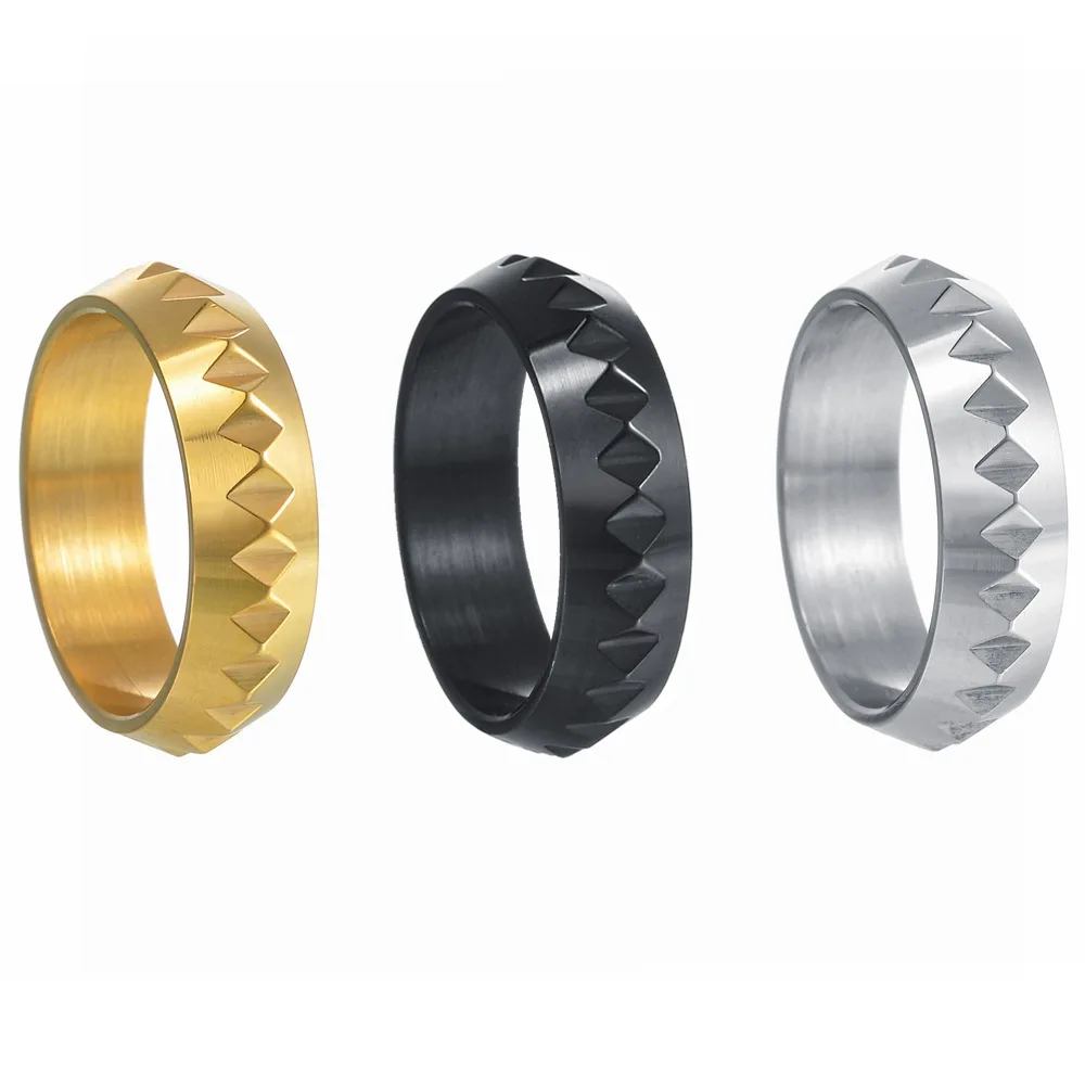 Punk Style Titanium Steel Men Women Ring 2024 Creative Stainless Steel Geometric Ring Wholesale
