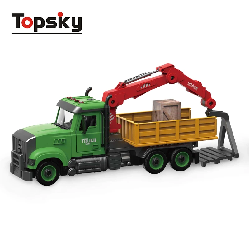 Topsky Transport Plastic Friction Powered Farmer Truck Car Toy With Music Light Educational DIY Friction Toy Vehicle For Boys