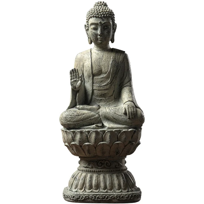 Creative Home Decor Buddha Sakyamuni Office Desktop Decoration Props Chinese Zen Buddha Statue Resin Crafts Ornaments