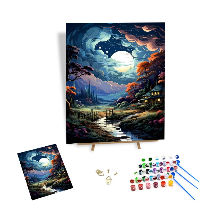 Paint By Numbers For Adults Landscape Paint By Number On Canvas Without Frame Diy Oil Painting For Gift Home Wall Decor