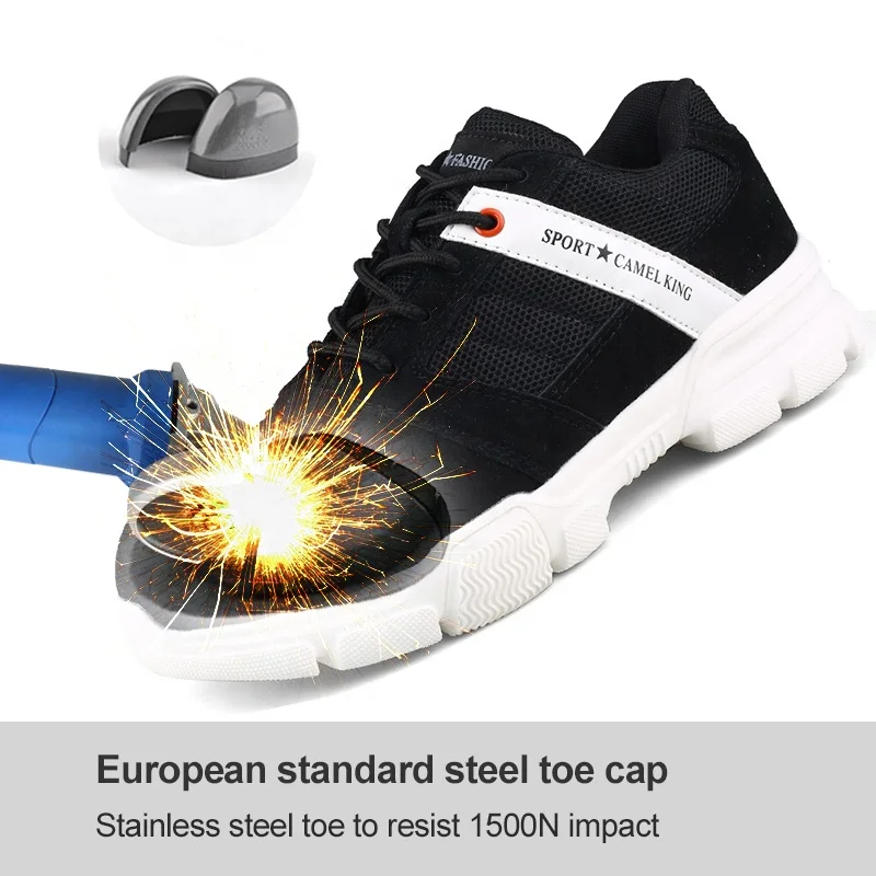 Breathable and deodorant labor insurance shoes European standard steel head anti-smashing stab safety shoes