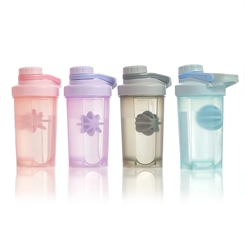 New Design Single Walled 500ml Plastic Milk Powder Shaker bottles Gym sports Protein Shaker Bottle With Ball