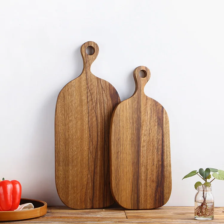 NW черное дерево разделочная доска с ручками для хлеба пиццы разделочный блок