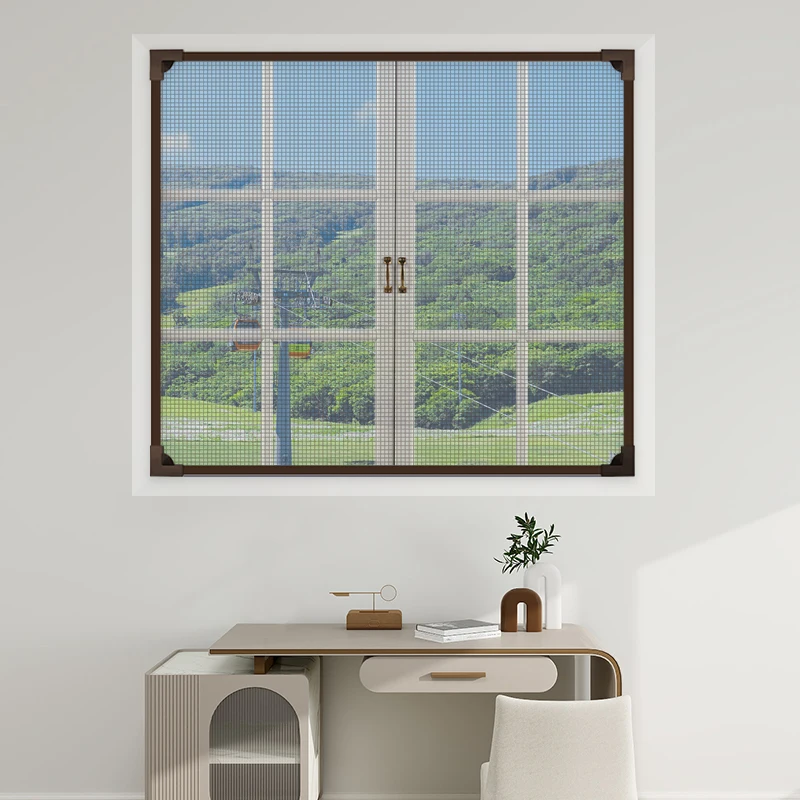 Summer mosquito net screens full length magnetic suction net self-mounted curtains screen window Coffee frame and net