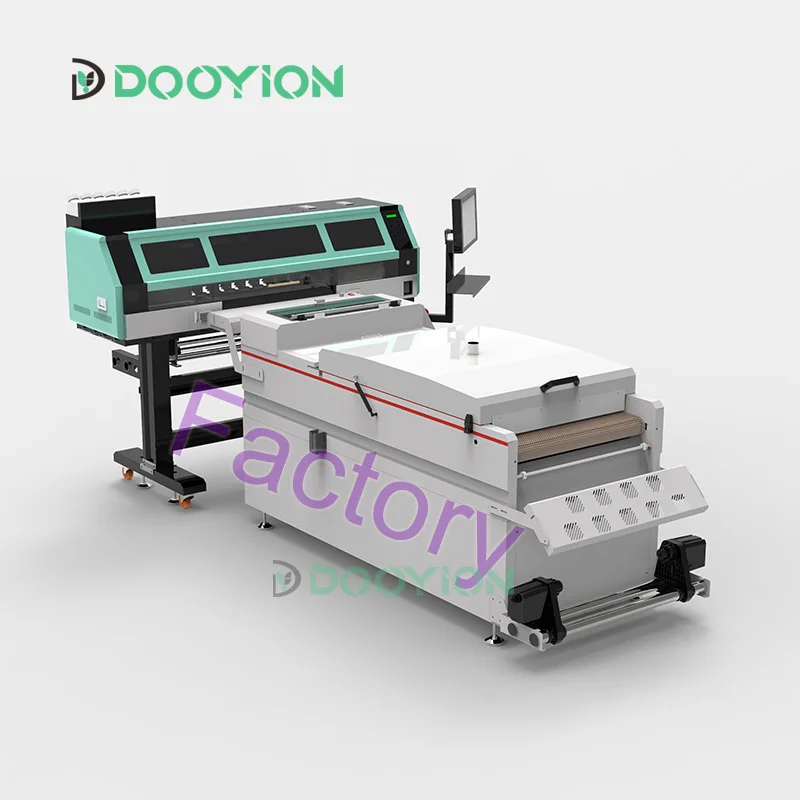 New model 60cm DTF fluorescent printer  3 I3200 four print heads transfer pet film printing machine for t shirt