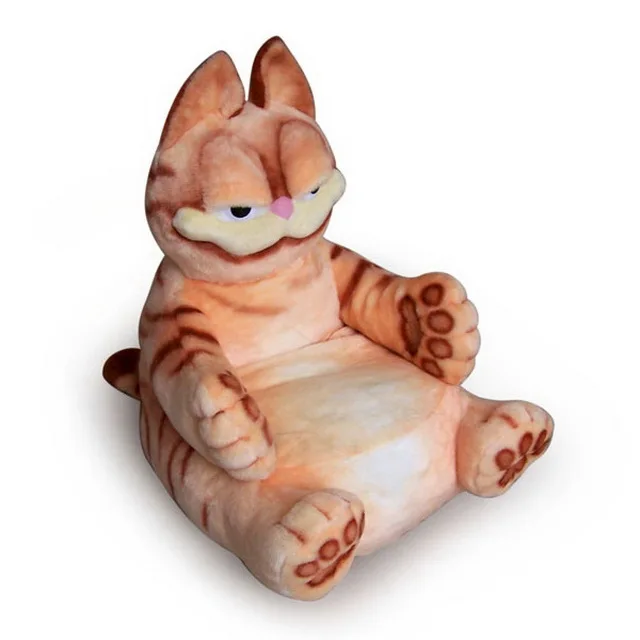 hot sale realistic plush garfield kids sofa chair stuffed animal cat shaped children sofa chair