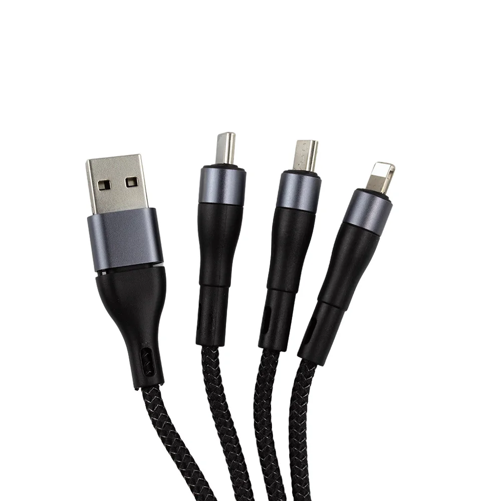 Высокое качество TPE USB кабель быстрой зарядки Type C 3 в 1 зарядного устройства для мобильного телефона