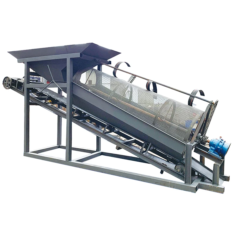 YIHAN High Efficient Rotary Trommel Screen , Compost Screening Equipment Steady Movement Sand Vibrating Screen Machine Circular