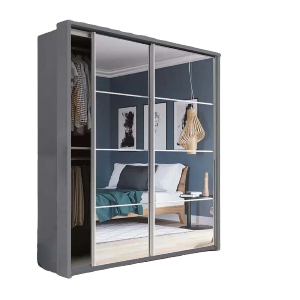 Modern Wooden Bedroom Furniture MDF Clothes Storage Cabinet Wardrobe with mirror
