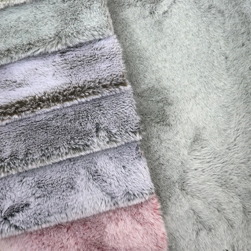 2426 America Plush Artificial Rabbit Fluffy Customized Polyester Rabbit Fabric Long Pile Knitted Soft Faux Fur for Bean Bag