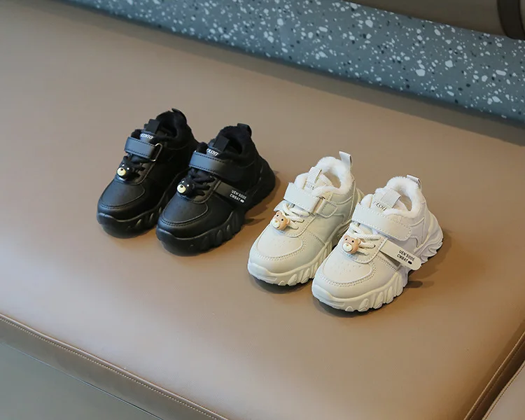 2025 Unisex Cotton Casual Winter Sports Shoes Warm Fleece Lining Thickened Dad Shoes Baby Kids Parents Flat TPR Insole Wholesale
