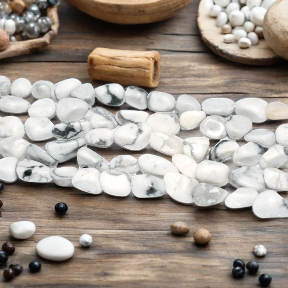 Wholesale 6*8/8*10mm Natural Howlite Loose Gemstone Beads White Color for DIY Jewelry