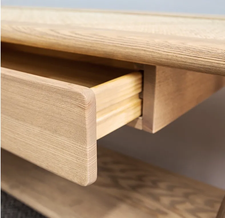 Nordic fashion home stay high-end hall real wood rattan porch table custom furniture