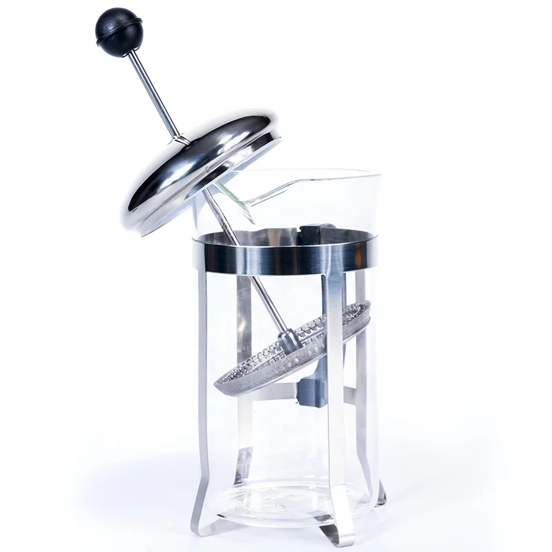 Hot sale high temperature resistant borosilicate glass anti-scald handle french press pot for prensa francesa coffee making