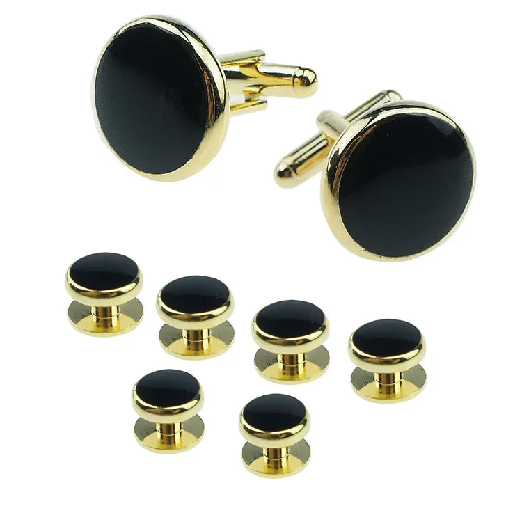 
men luxury blank cufflinks stainless steel cufflinks and studs set for tuxedo shirts business wedding 