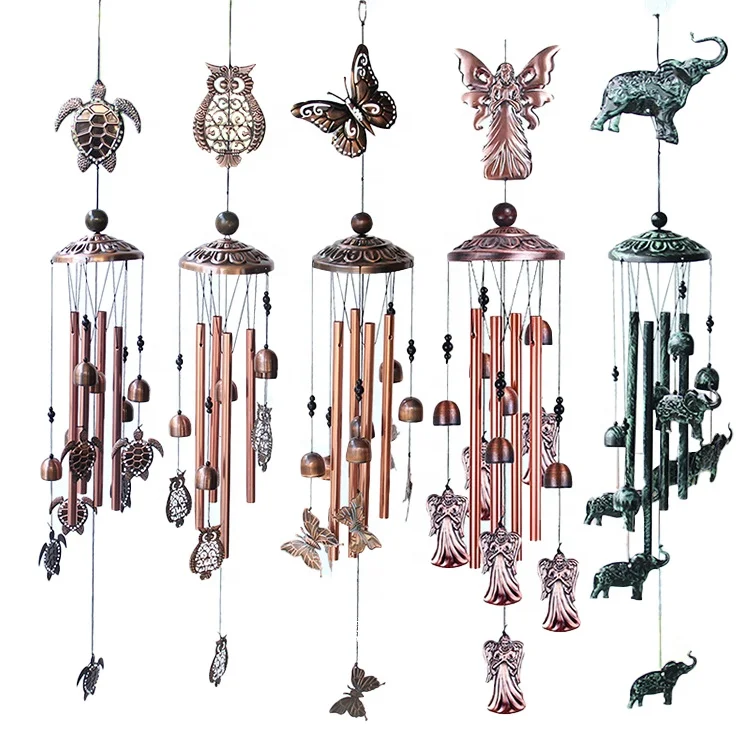 Animal Design Wholesale Hanging Angel Butterfly Turtle Owl Memorial Wind Chime For Home Decoration