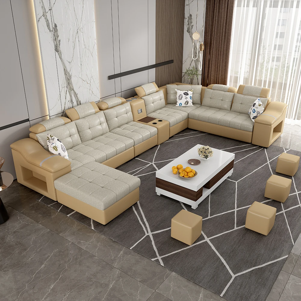 Wholesale Cheap Waterproof Yellow Lazy couch corner Recliner Relax Sectional Sofa Set Furniture For Bedroom Living Room Sofas