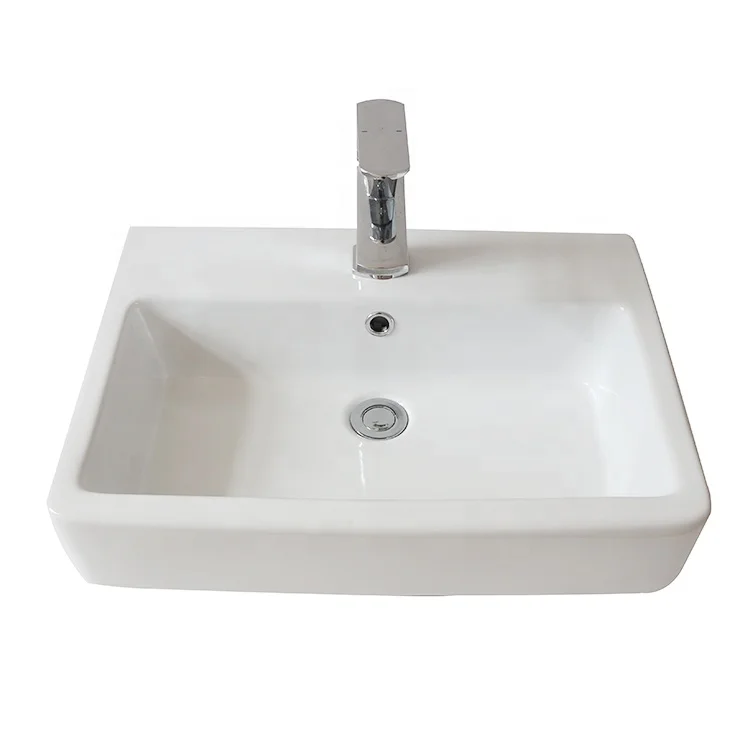  Moderm hotel family apartment Cabinet Countertop white color bathroom ceramic