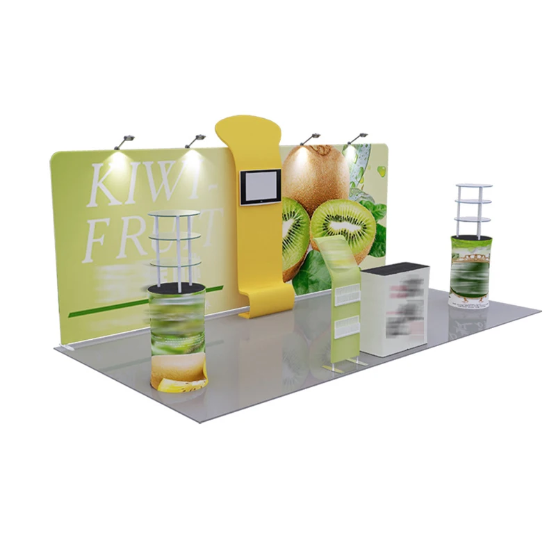 Standing Backlit Tension Fabric Modern Exhibition Light Box 20x20 Trade Show Booth Display