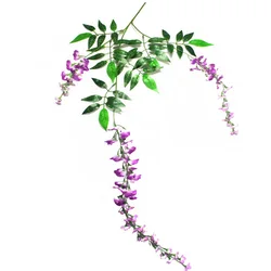70cm Artificial Wisteria Vine Rattan  Hanging Silk Flowers String for Home Party  Yard and Wedding Decoration