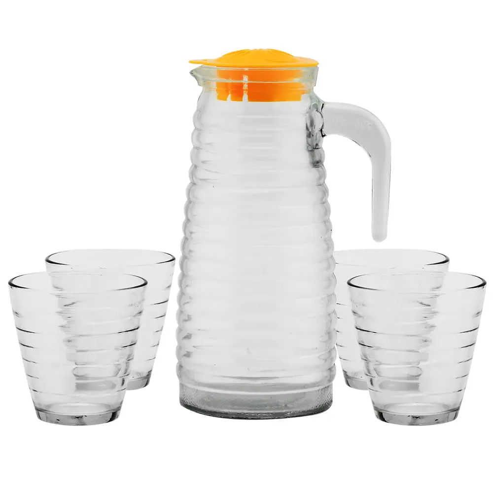 Glasses Jug Bottle Set Heat Resistance Custom Box Packaging Water Pitcher Beer Mug with Lid