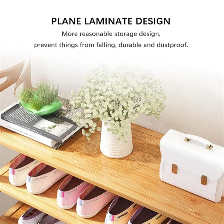 Factory price entryway 3-tier shoes storage organizer bamboo shoes display rack