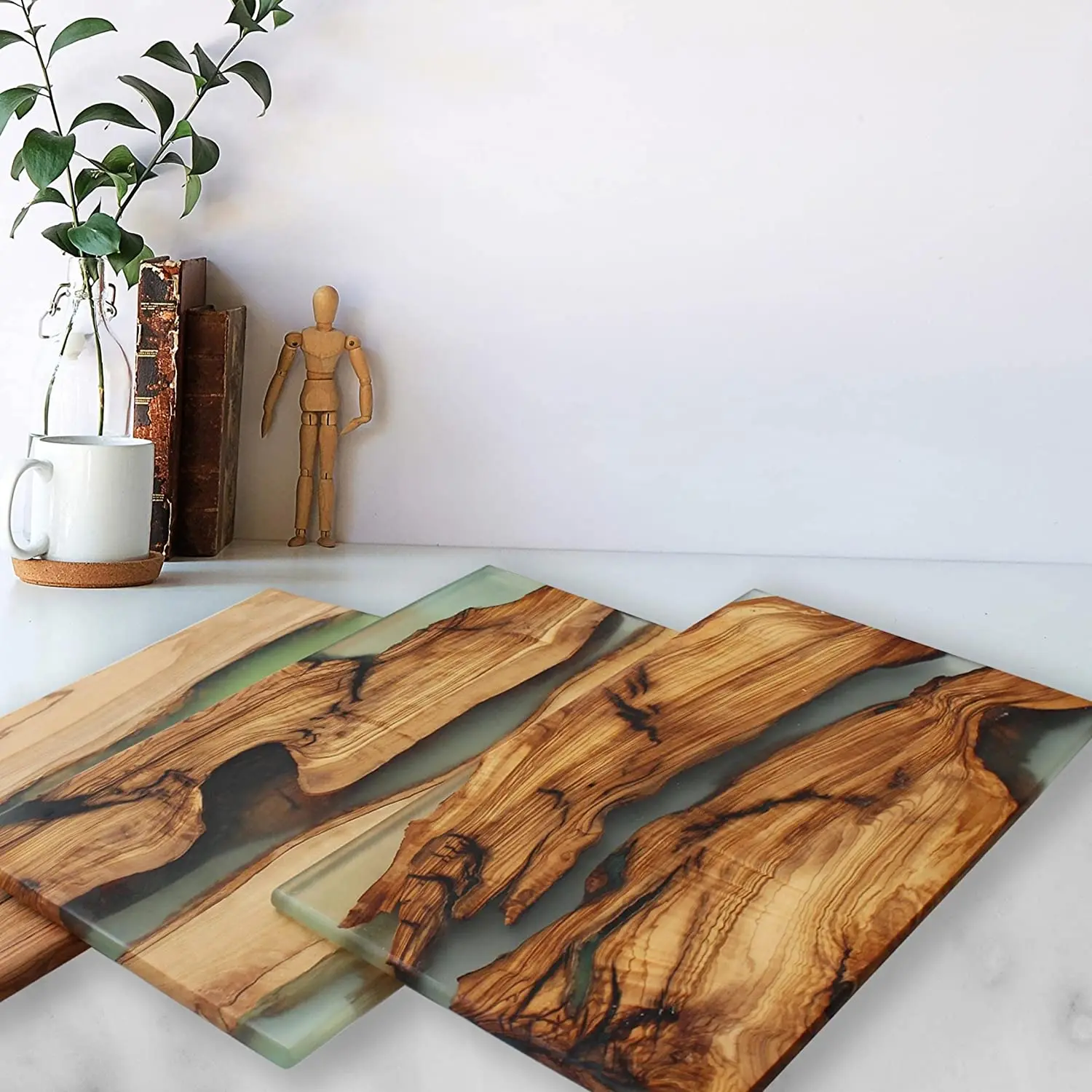 Olive Wood Cheese Board with Resin Charcuterie Boards & Serving Tray Wooden Epoxy chopping Board Premium Gift for Kitchen