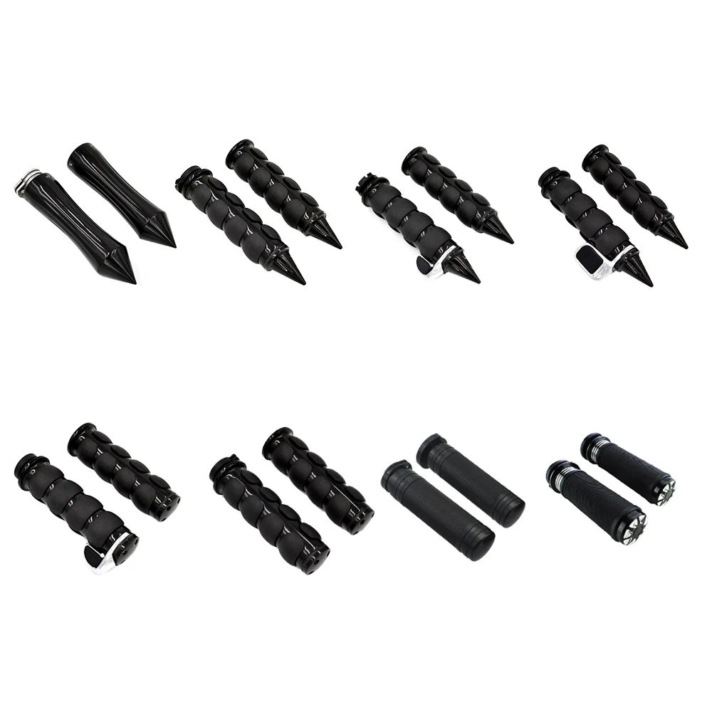 Motorcycle Aluminum Chrome Plastic Padded Handgrip Grips Handlebar Cover For Harley Universal 22mm 25mm