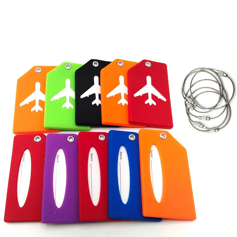 wholesale hot sale in stock silicone pvc pu leather customized airplane luggage tag