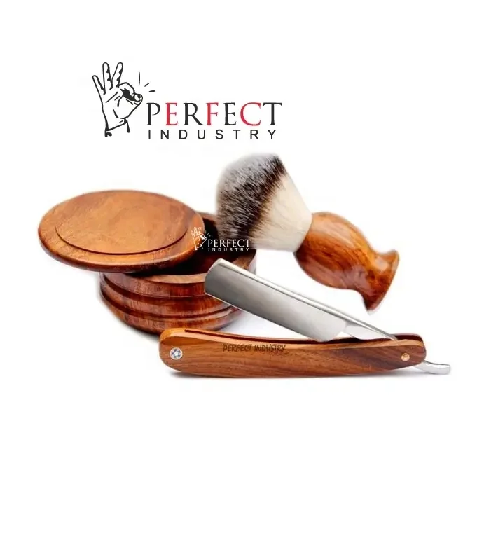 Black color gift choice shaving set best quality men grooming collection shaving brush & razor stand set