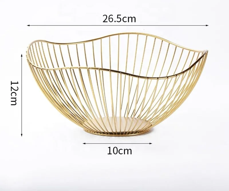 Iron wire fruit basket creative lotus leaf irregular iron fruit basket snack compote