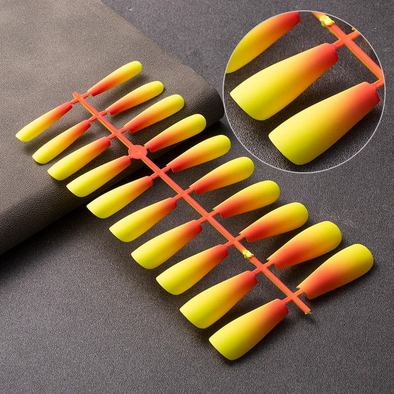 Tiktok Hot Matte Ladies Acrylic Artificial False Nails Set Gradual change Full Cover Press on False Nail For Girl