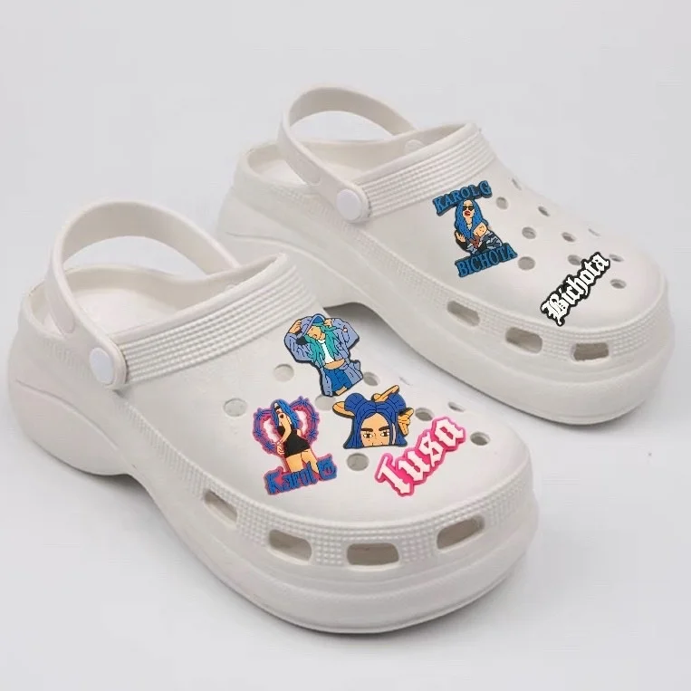 Karol G Singer Shoe Charms New Fashion Happy Charm Shoes Pvc Glow Shoe Charms For Jewelry Making