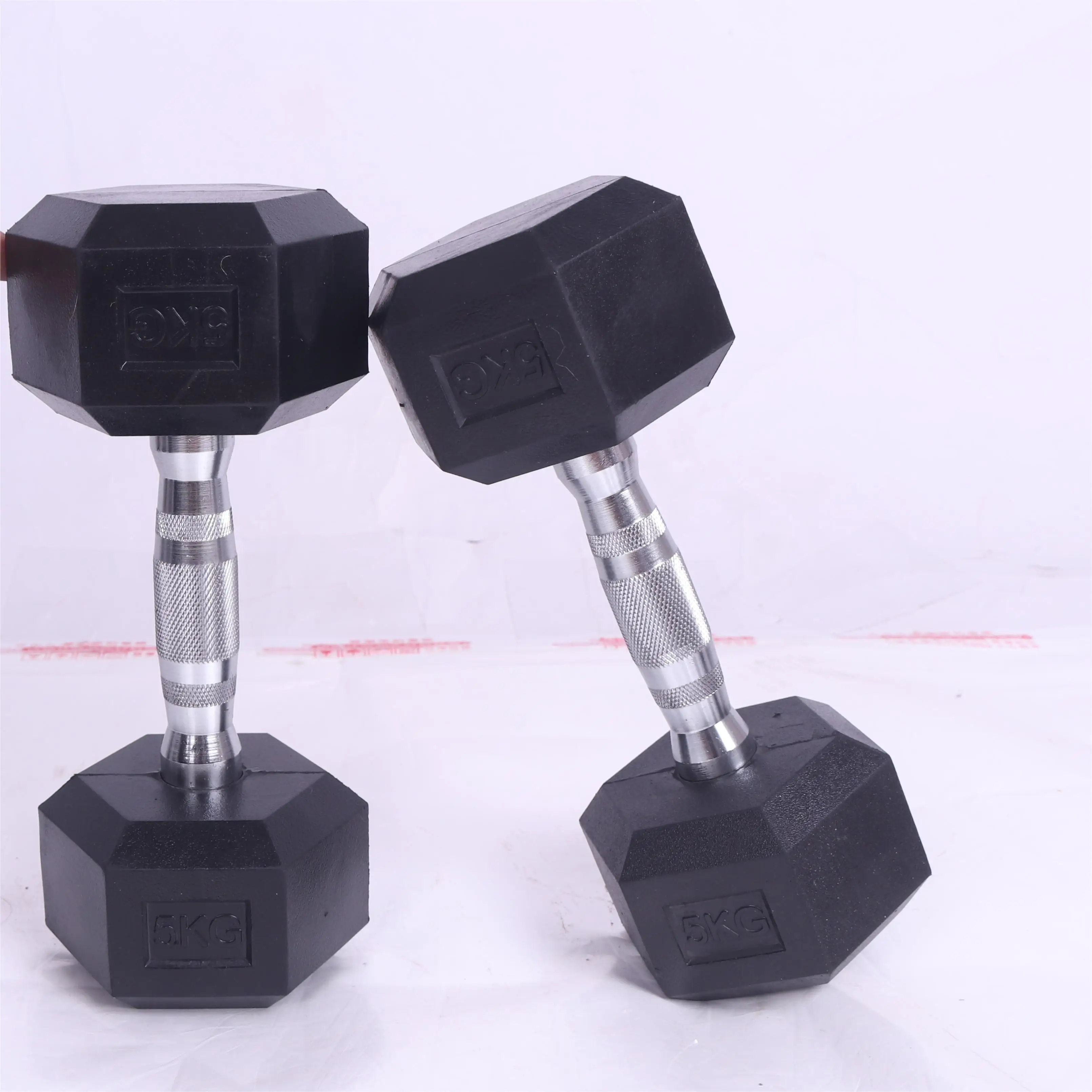 manufacturers direct selling black training cast iron rubber hex hexagonal dumbbells for student