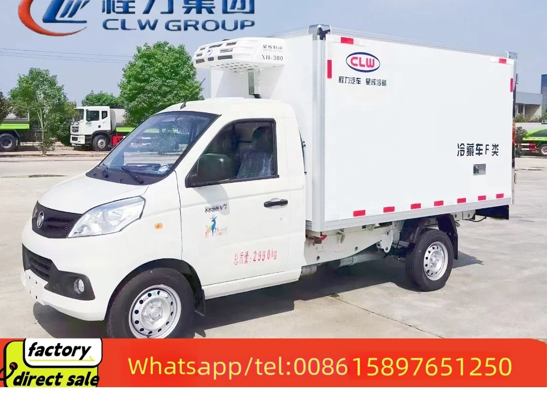 China 1 ton 2 ton 3 ton refrigerator room Mini refrigerator cold freezer transport truck Refrigerated Box Vans for sale