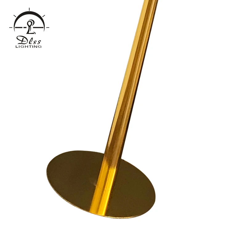 Modern classic hotel project standing long gold iron glass LED floor lamp