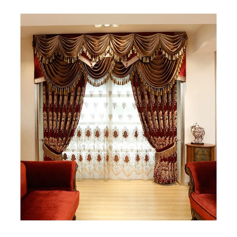 Китай, оптовая продажа, роскошный домашний текстиль, занавеска, занавеска от солнца, американская жаккардовая оконная занавеска