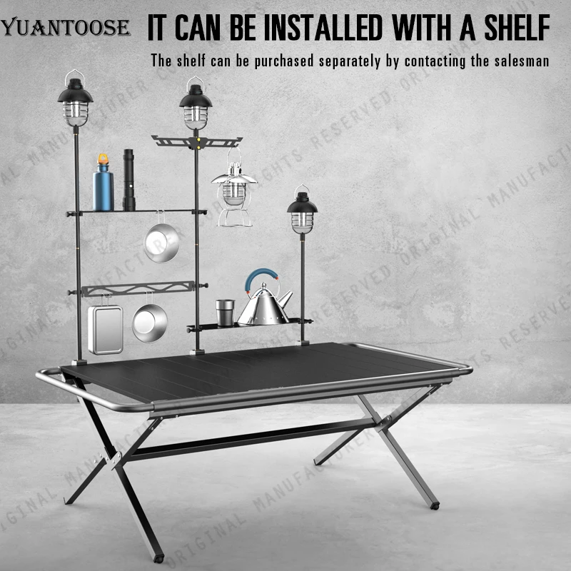 Yuantoose Portable Storage Foldable Camping Garden Vintage Outdoor Table Picnic Folding Egg Roll Aluminum Folding Table