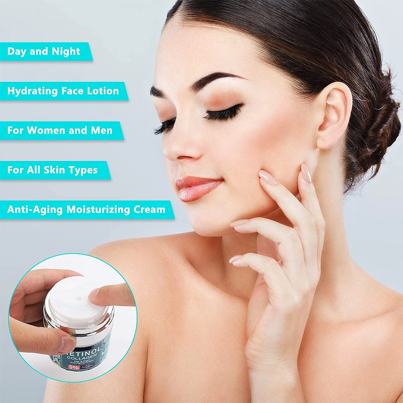 Private Label Anti Aging Moisture Nourishing Whitening Retinol Collagen Day and Night Cream with Hyaluronic Acid