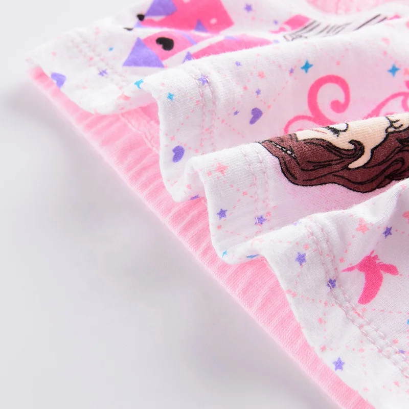 Factory cheap kids briefs soft cotton 5pcs one bag girls underwear wholesale children wearing panties