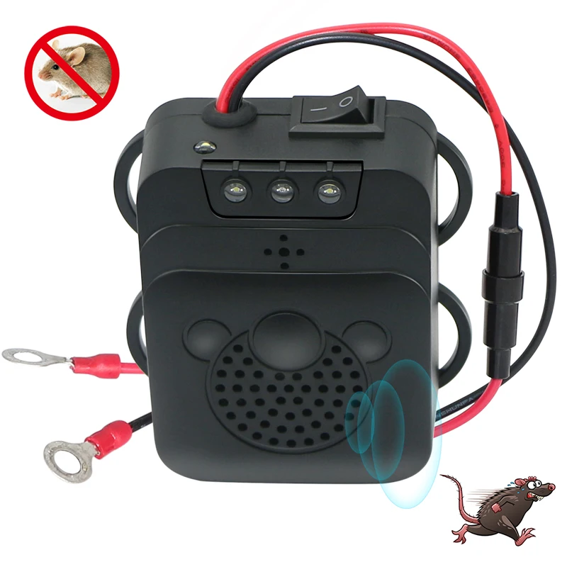 Mouse Repeller for Car Sound Wave and Vibration to Drive Mouse Rats Mice Away Mole Marten Repellent