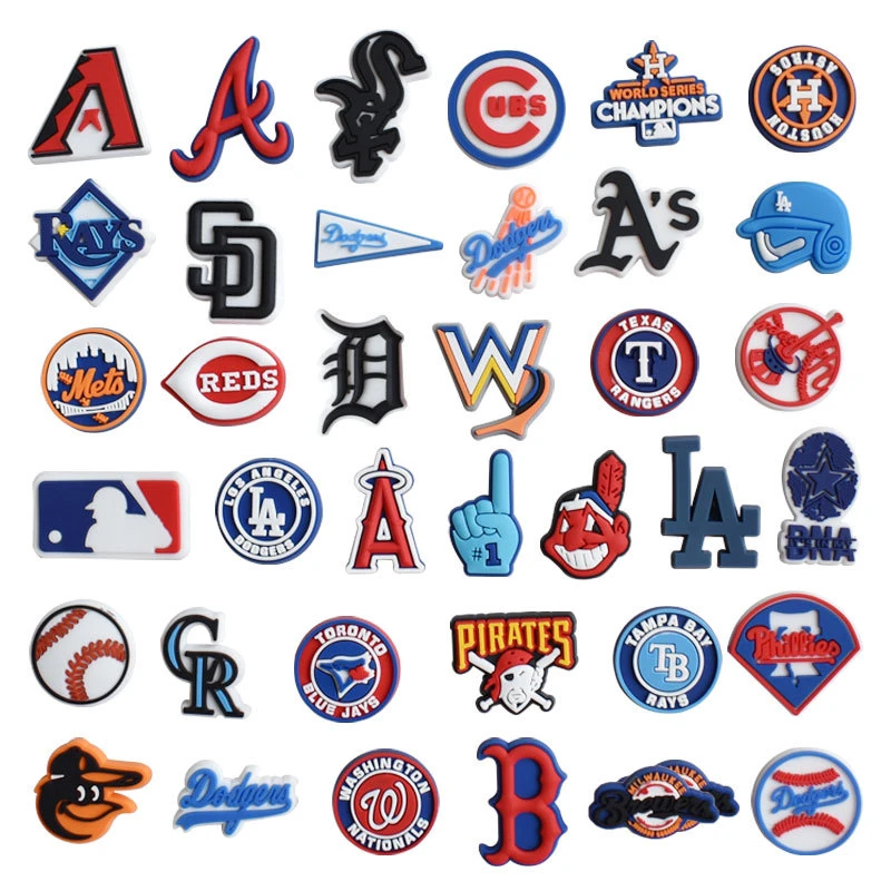New Designer PVC NFL Croc Charm Sport Team Logo for Baseball Fan Croc Shoe  Bracelets Accessories Decoration Wholesale