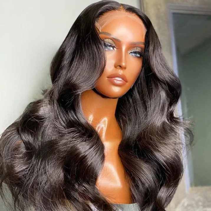 Vendor Pre Plucked Transparent HD swiss180% 250% density Lace Frontal Wig Virgin Human Hair Full Lace Wigs