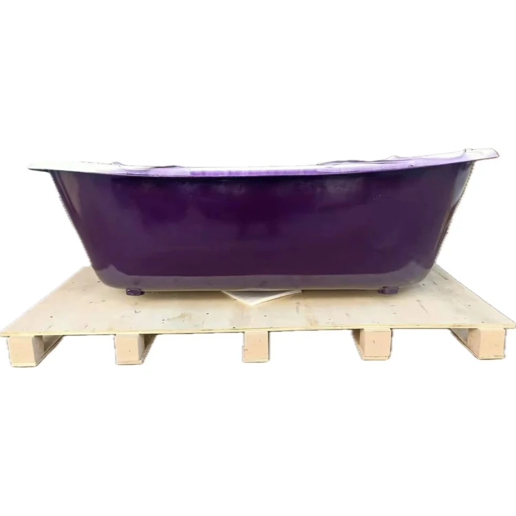 customized ral 4007 purple paint clawfoot cast iron bathtub