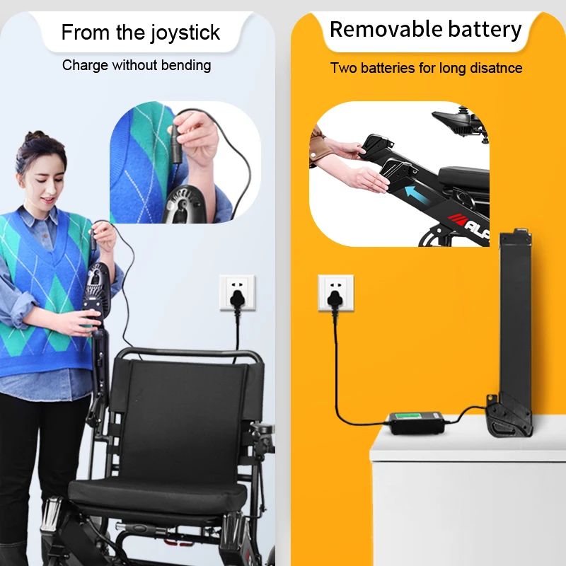 2022 Top Selling Product Manufacturer Direct Sale Disabled Lithium Battery Folding Wheel Chair Lightweight Power Wheelchair